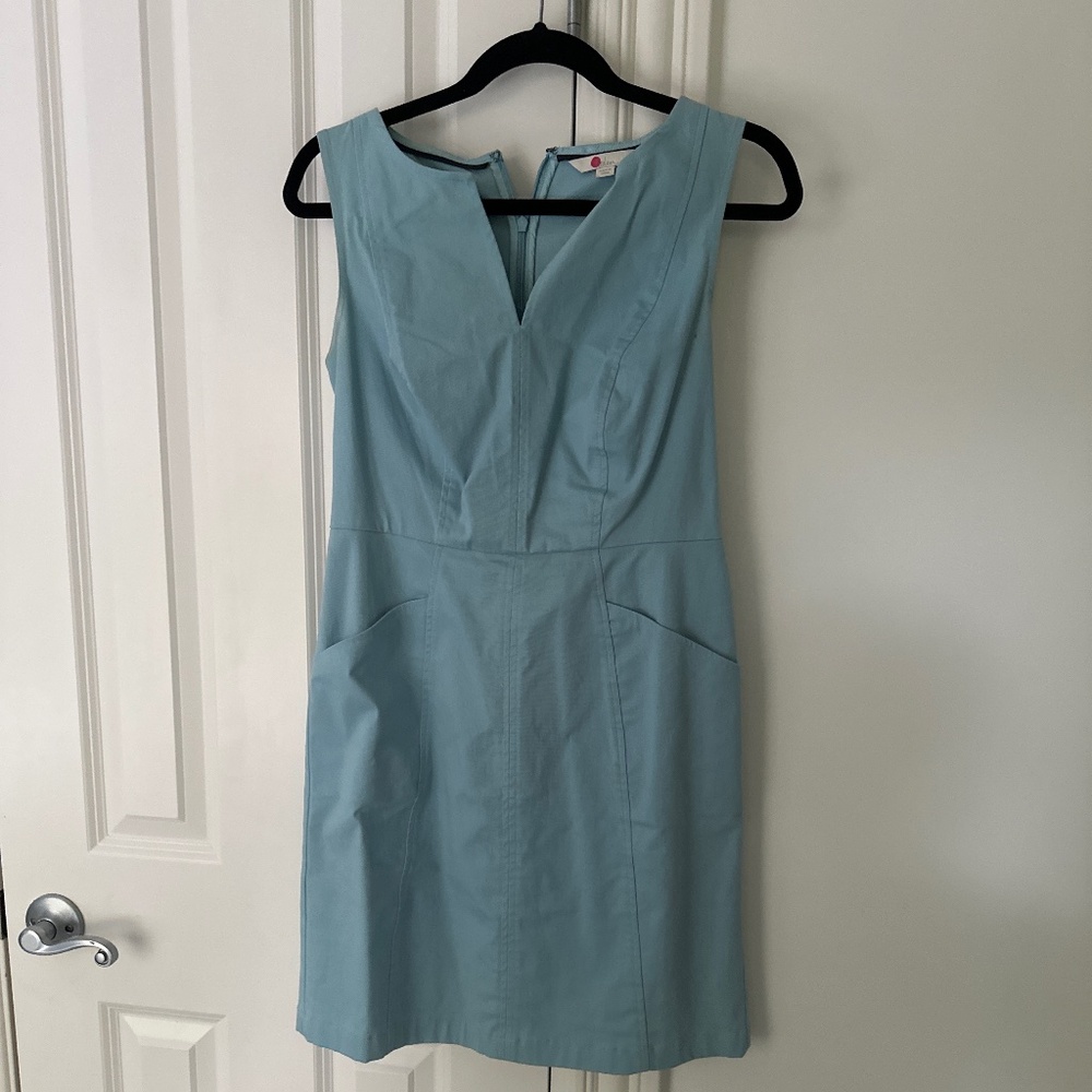 Biden 4P light blue cotton dress with pockets